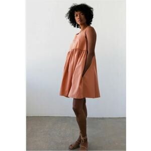 Juliette Fabbri Sophie Swingback Racerback Mini Dress Apricot Quiet Luxury 1